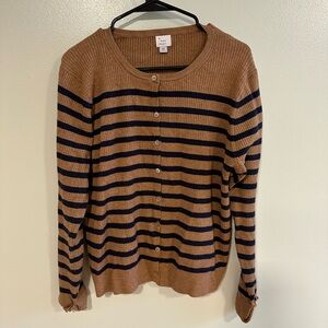 a new day Brown and Blue Striped Cardigan